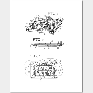 Cassette Patent Design T-Shirt Posters and Art